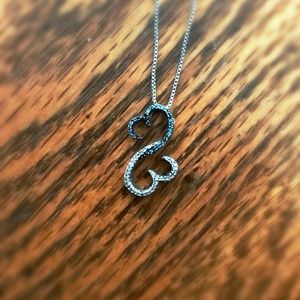 Kay Jewelers Open Heart Silver Diamond Necklace